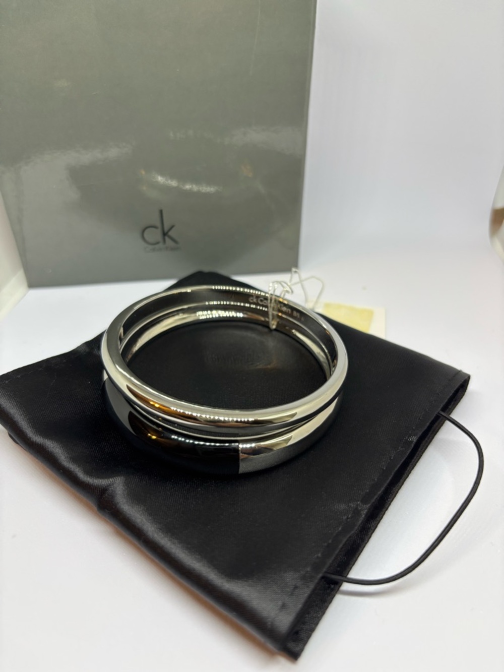 Calvin Klein Black and Silver Bracelet nwt